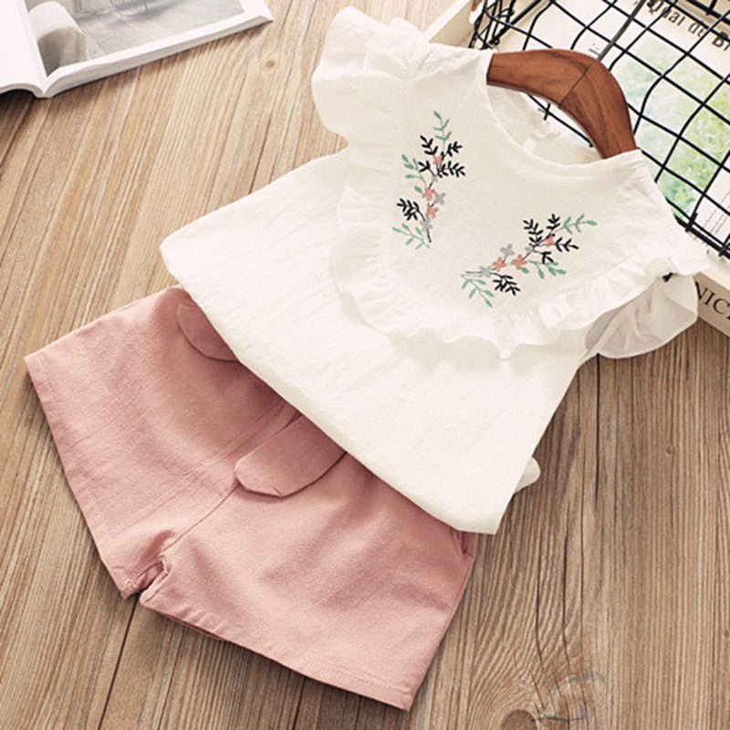 Stylish Babies/Girls Sets - New Short Sleeve T-Shirt & Pants Dress