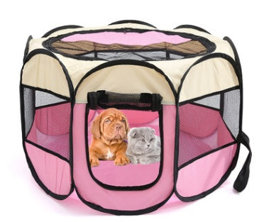 Fast Folding Octagonal Pet Fence – Waterproof Portable Dog & Cat Playpen Cage