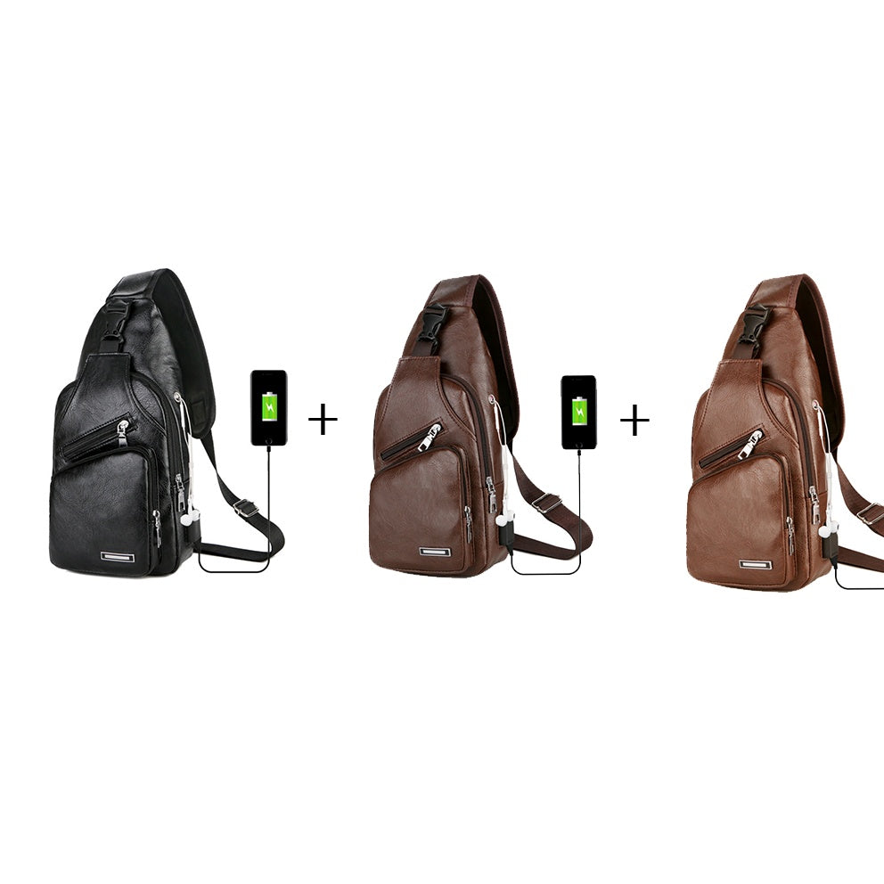USB Portable Charging Chest Bag - Messenger Bag