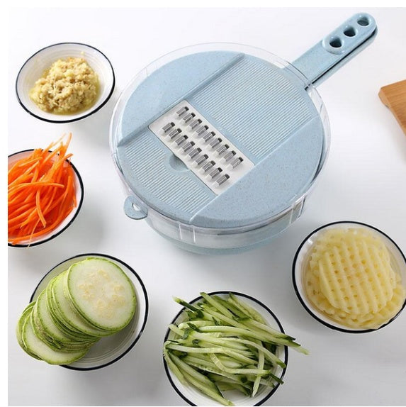 8-in-1 Mandoline Slicer Vegetable Cutter with Drain Basket, Grater & Peeler – Multifunction Kitchen Accessories! Vegetable Slicer, Potato Peeler, Carrot Onion Grater,  Strainer, Vegetable Cutter, Kitchen Accessories - JumoShop