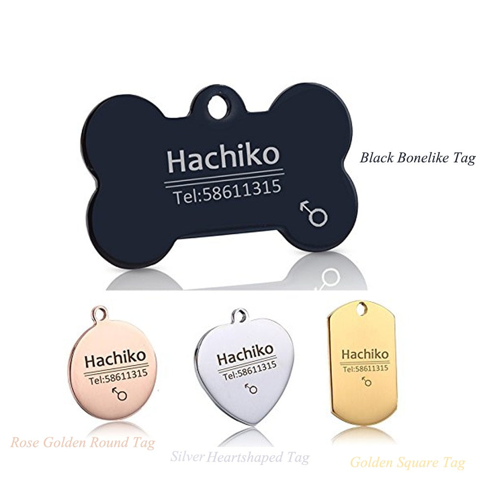 Print on Demand Pet ID Tag – Custom Engraved Titanium Steel Tag with Dog Name, Phone Number, Address & Photo