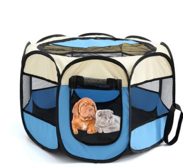 Fast Folding Octagonal Pet Fence – Waterproof Portable Dog & Cat Playpen Cage