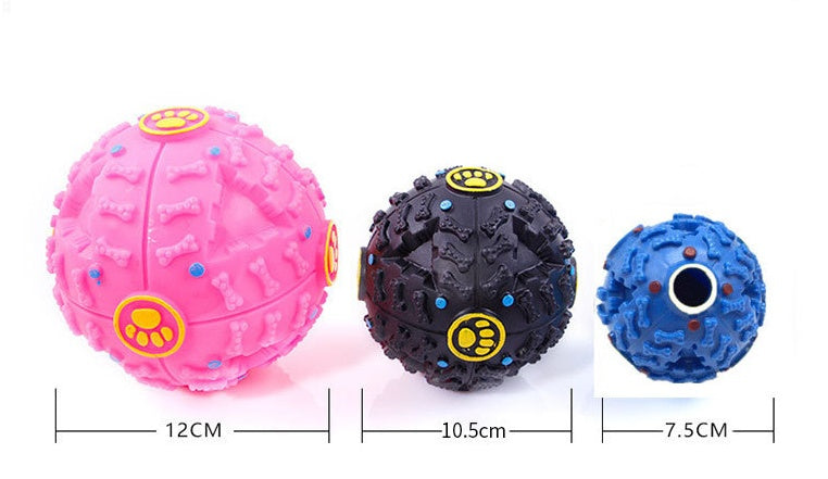 Pet Treat Training Chew Sound Food Dispenser Toy - Squeaky Giggle Ball