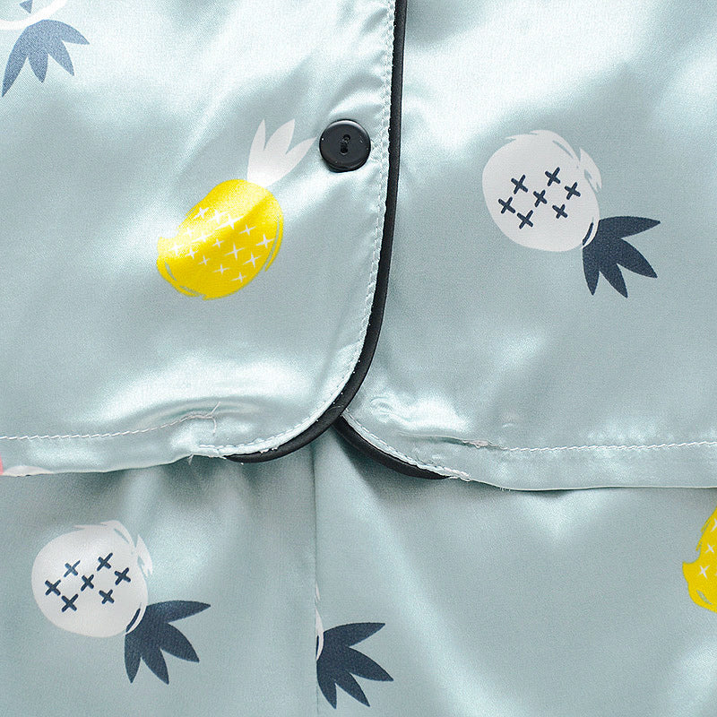 Children's Short Sleeve Ice Silk Summer Pajamas