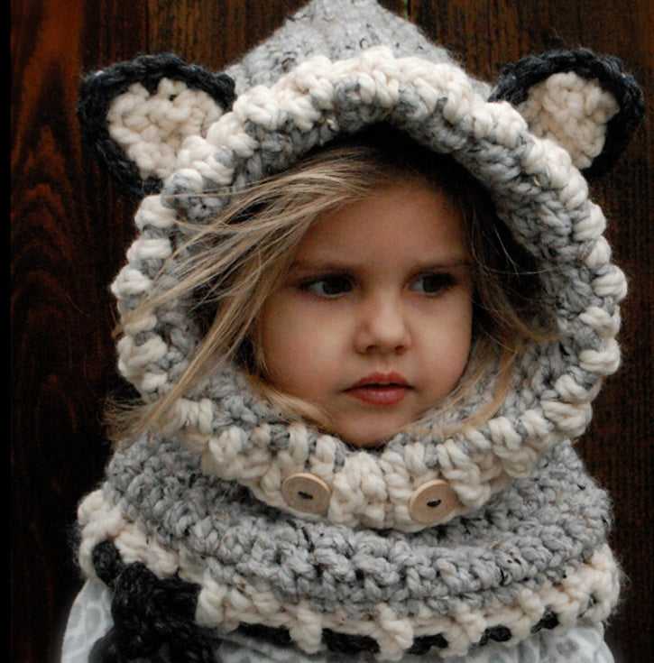 Beautiful Hand-Knitted Warm Earmuffs Cape Caps