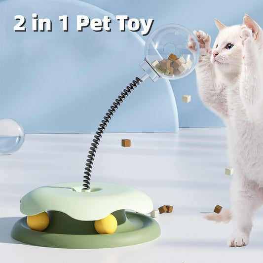 2 In 1 Toys Turntable Ball Toy - Kitten Funny Cat Training