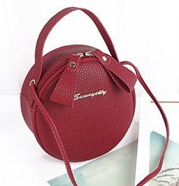 Circular Design Fashion Women Shoulder Bag - Leather Women's Crossbody Messenger Bags Ladies Purse Female Round Handbag