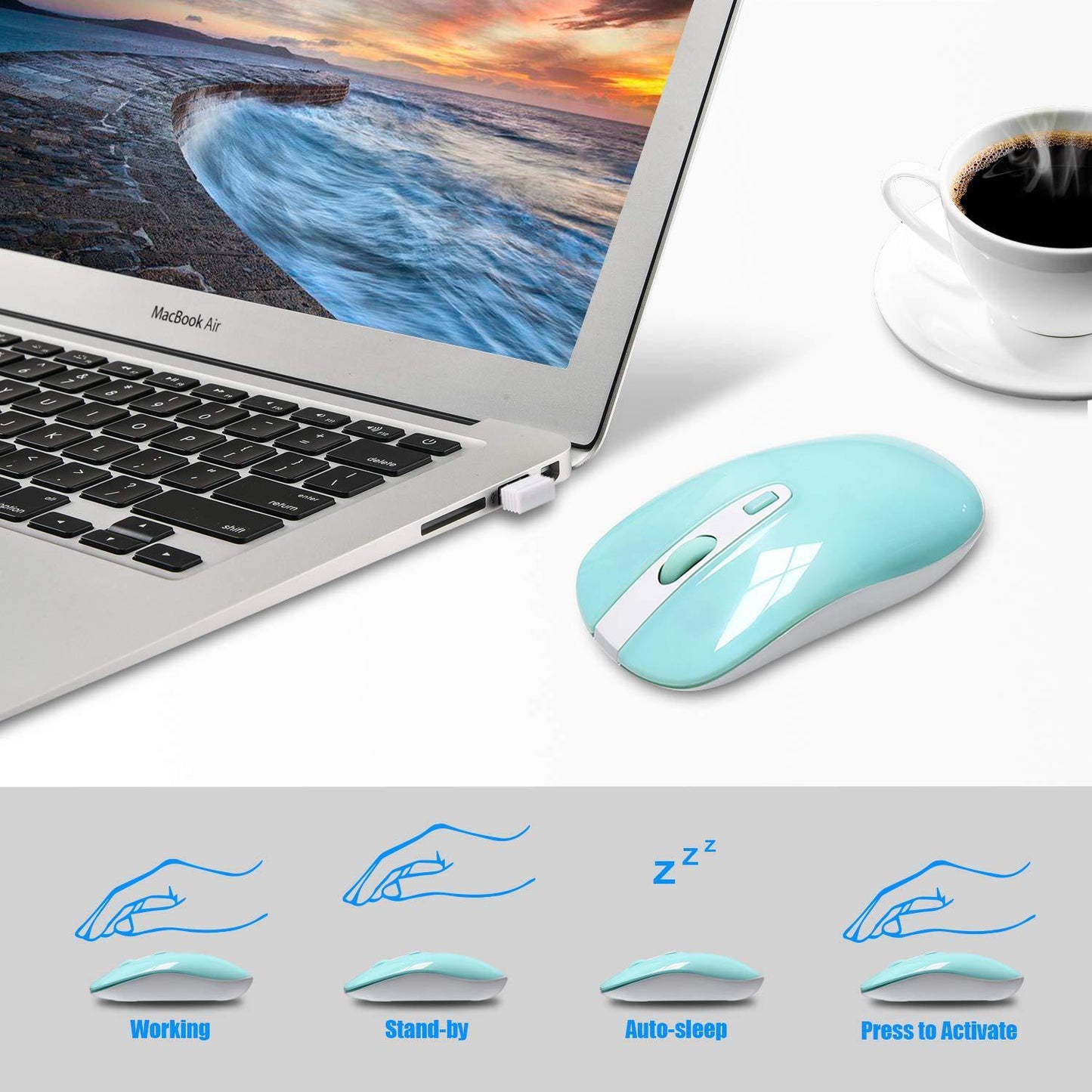 Fashion Wireless Keyboard Mouse - desktop laptop accessories