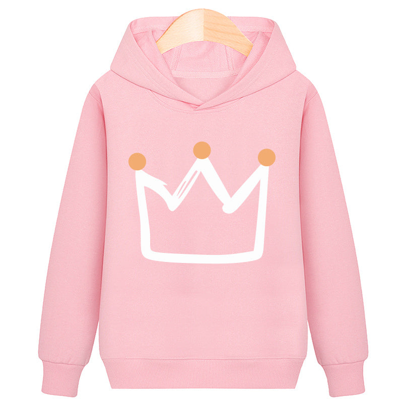 Crown Hooded Plus Velvet Sweatshirt