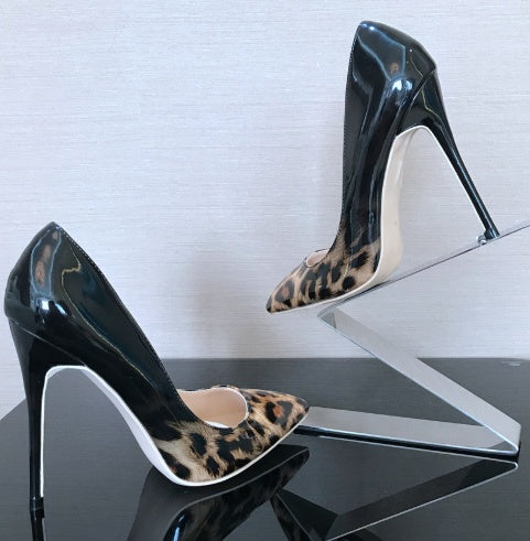 Leopard Sexy Fashion High Heels - Shallow Mouth Pointed Fine with Color Matching