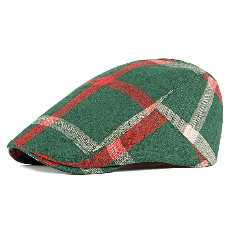 British Style Classic Retro Plaid Men's Cap
