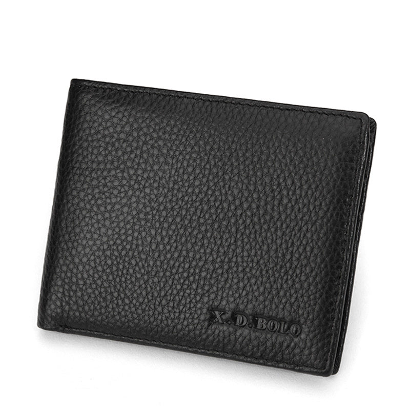 Men's Leather Wallets - Ultra-thin First Layer Cowhide Short Wallet