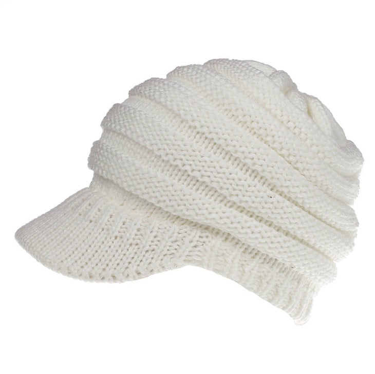 Women Ponytail Beanies - Autumn Winter Hats Female Soft Knitting Caps Warm Ladies Skullies