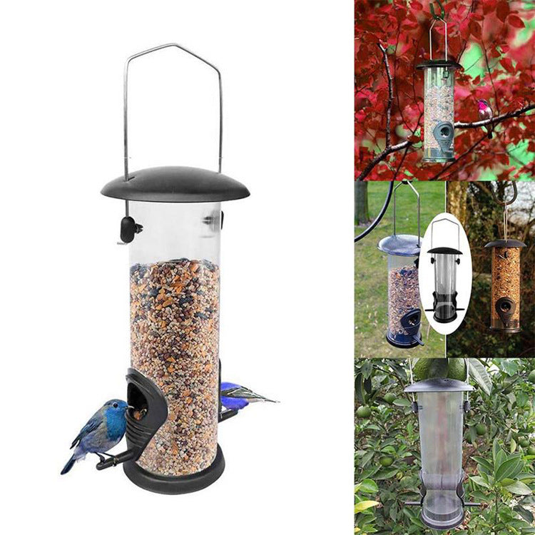 Automatic Hanging Bird Feeder - Outdoor Seed Dispenser for Wild Birds & Parrots