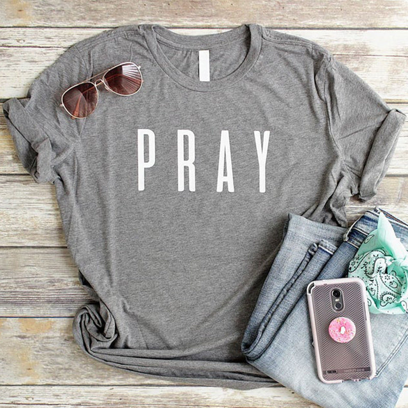 Christian Printed Pray T Shirts - Fashion Clothes Women's Tshirt tops