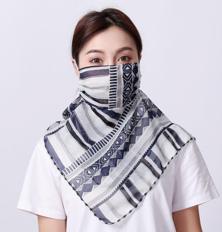 Hanging Ear Thin Face-covering Scarf - Triangle Veil Scarf