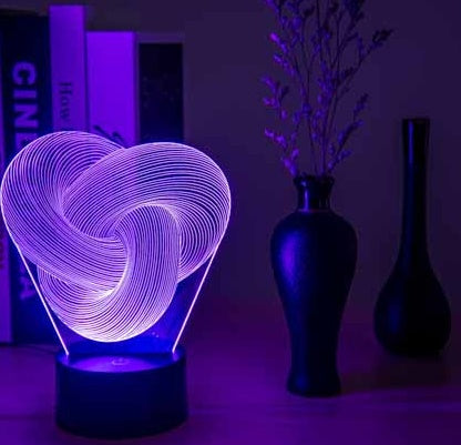 Twist Abstract LED 3D Night Light Touch - Colorful Acrylic 3D Table Lamp Decoration Lighting Baby Sleeping Mood Lamp Best Gift