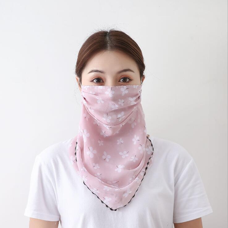 Hanging Ear Thin Face-covering Scarf - Triangle Veil Scarf