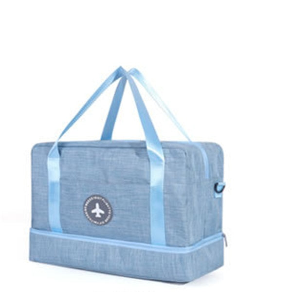 Dry And Wet Separation Travel Bag - Tourism Fitness Storage Pouch Women's Clothes Shoes Daily Necessities Duffle Package Supplies