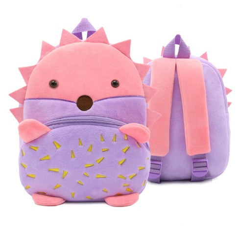 Children School Backpack - Cartoon Rainbow Design, Soft Plush Material For Toddler, Baby Girls Kindergarten Kids School Bags