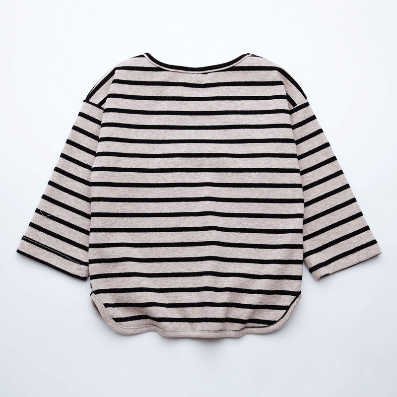 Fashion Striped Print Kids Baby Girls Clothes - Cotton Long Sleeve T Shirts For Children Girls Autumn Spring Baby Clothing