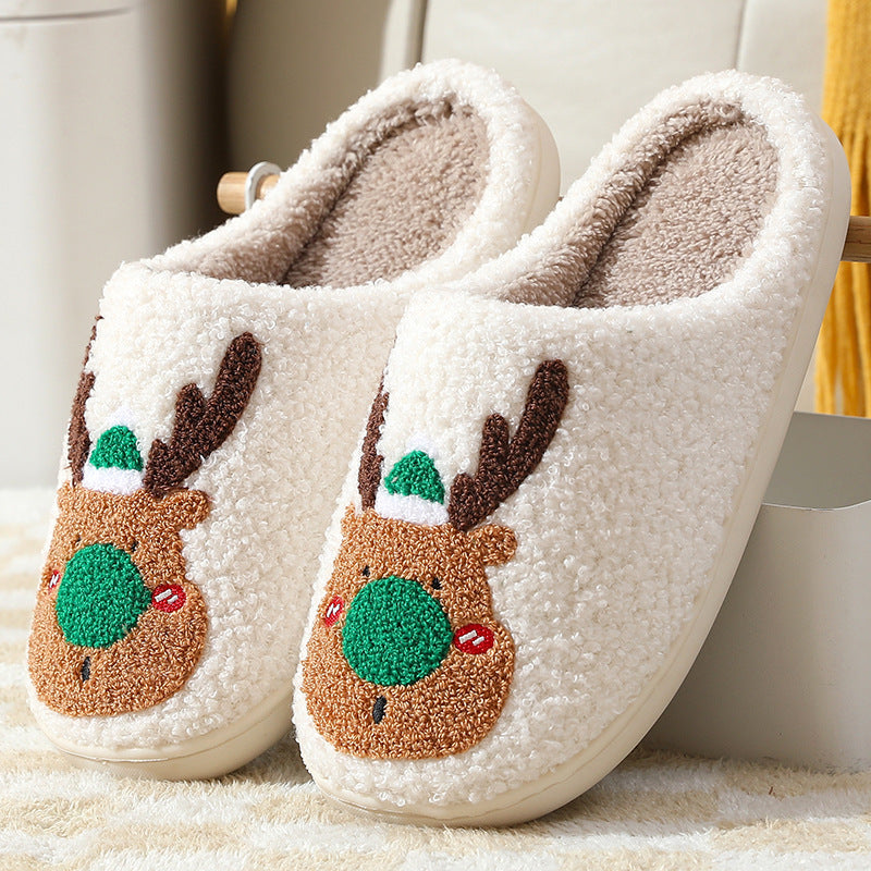 Christmas Shoes - Winter Home Slippers Elk Soft Cozy Bedroom Slipper Slip On House Shoes