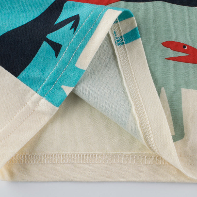 Stylish Summer Boys’ T-Shirt – Dino Cartoon Tee ☀️ Boys Short Sleeve T-Shirt Kids Clothing Dinosaur Cartoon - JumoShop