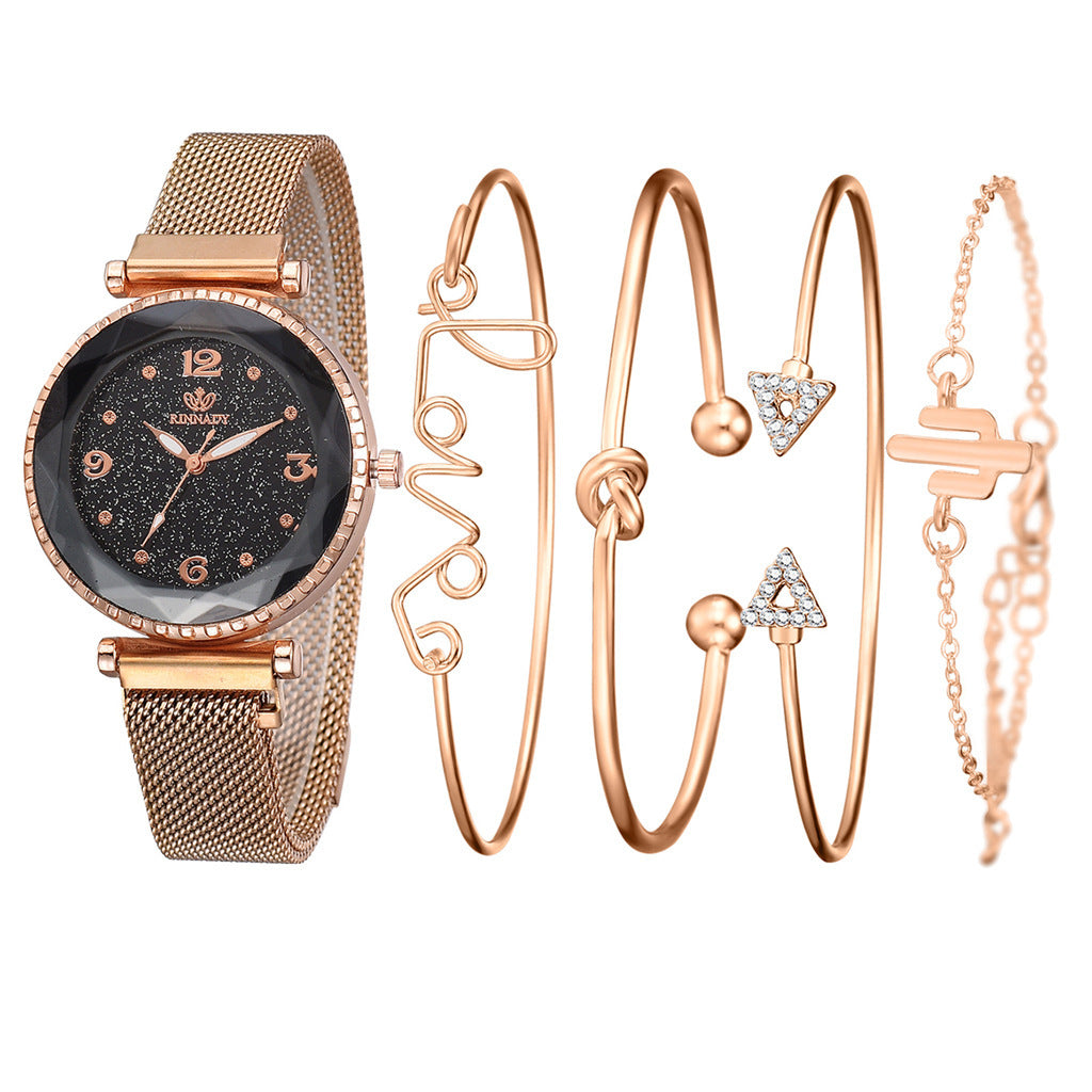 Elegant Starry Sky Magnetic Bracelet Watch – A Timeless Statement Piece ✨ Women Watches Starry Sky Magnet Buckle Fashion Bracelet Wristwatch Roman Numeral Simple Clock Gift - JumoShop