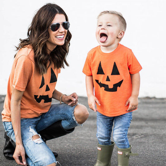 Halloween Theme Parent-Child T-shirt