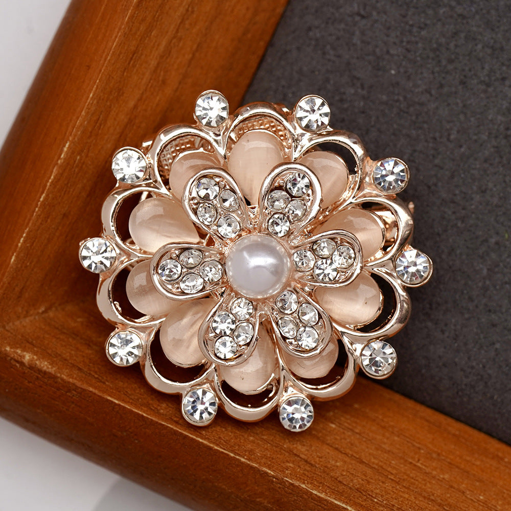 Three-Dimensional Flower Scarf Buckle Brooch – Multifunctional Elegant Accessory