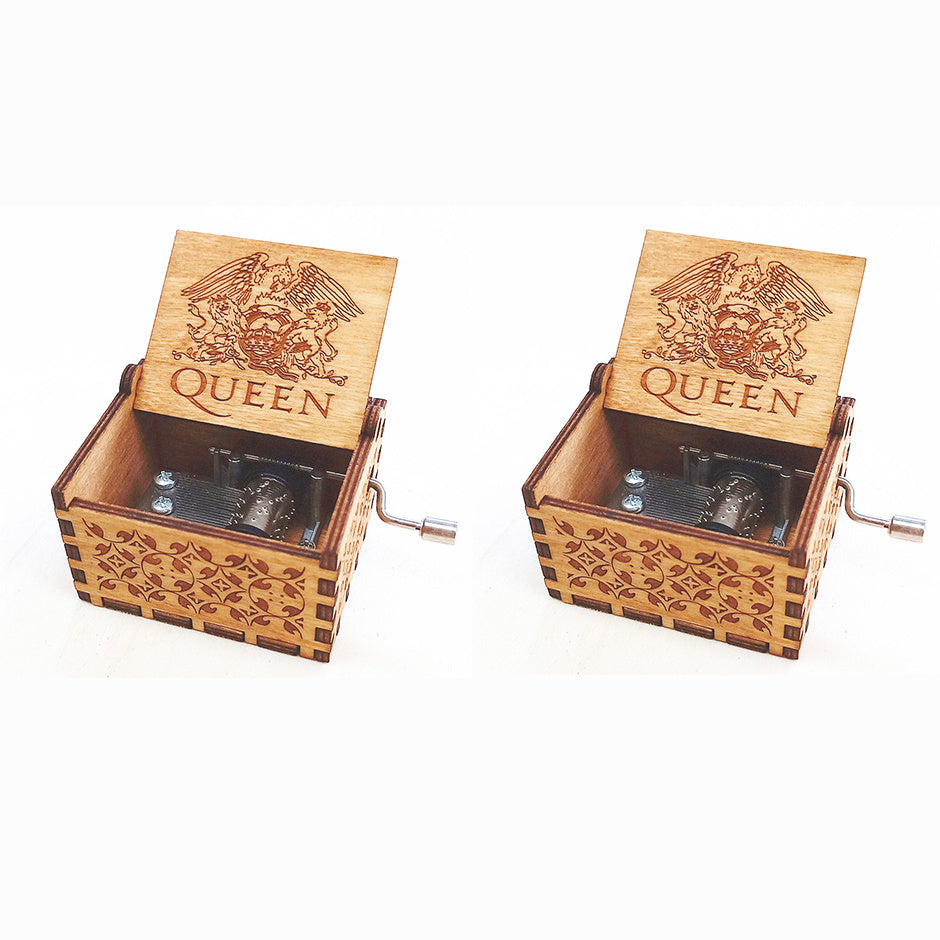 Antique Carved Wooden Hand Crank Spirited Away Music Box