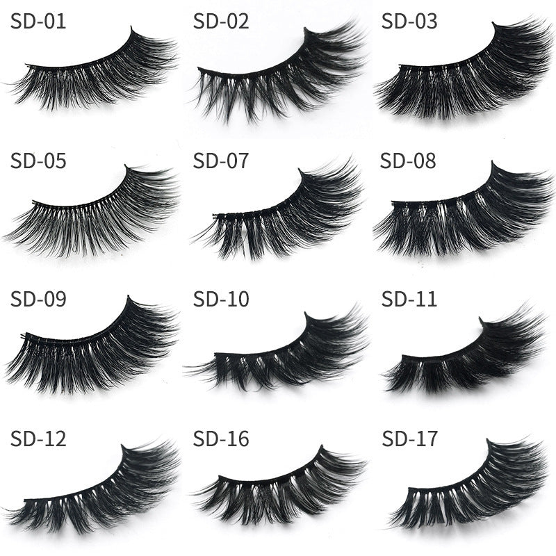 SD Exaggerated Mink Eyelashes - 3D Stereo 25 Dense False Eyelashes
