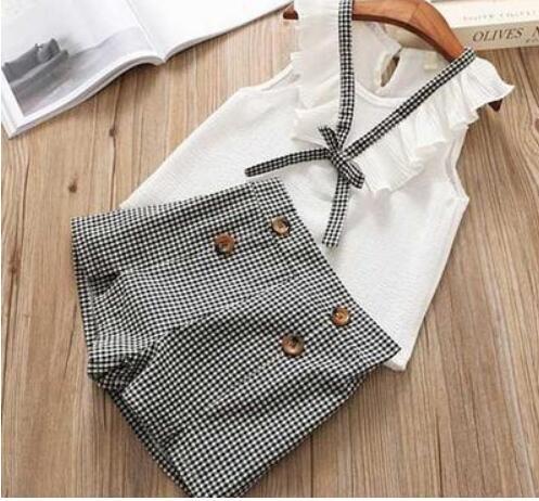 Summer Children Clothing Set - Big Bow T-Shirt & Shorts  Set