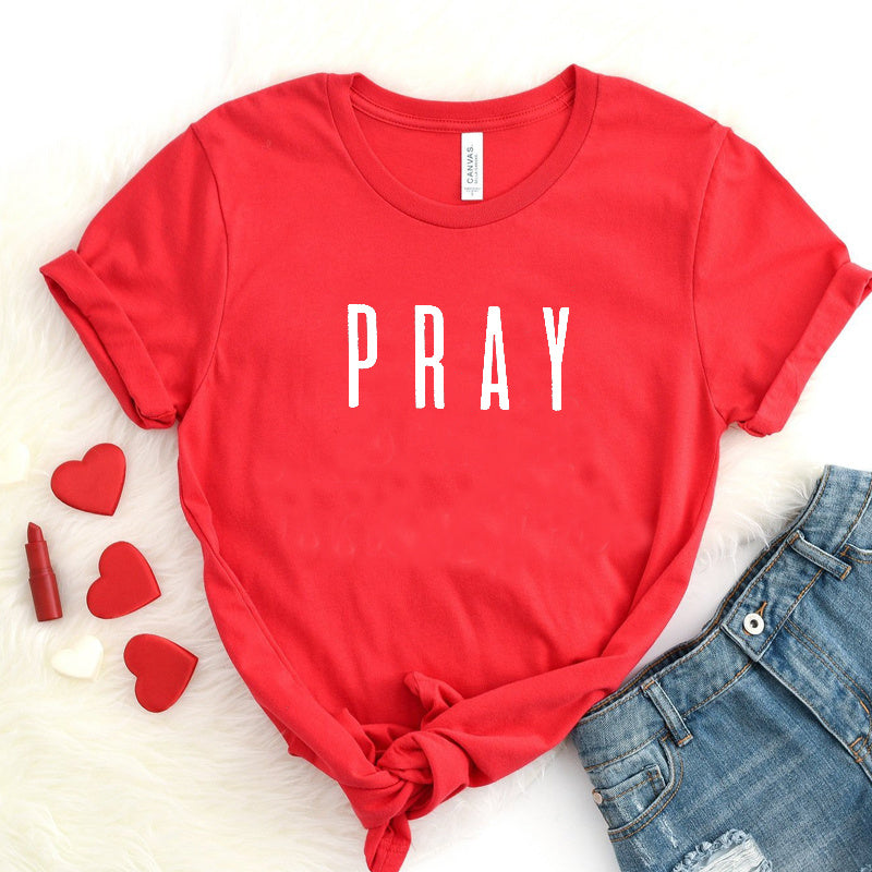 Christian Printed Pray T Shirts - Fashion Clothes Women's Tshirt tops
