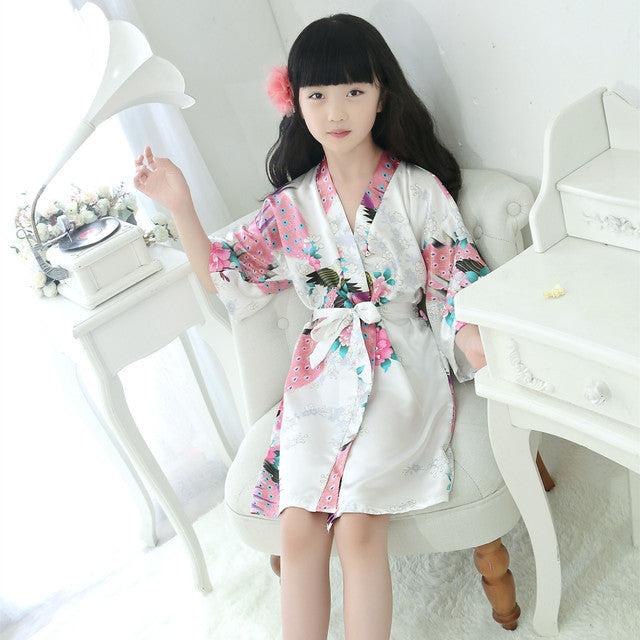 Silk Peacock Kimono Pajamas