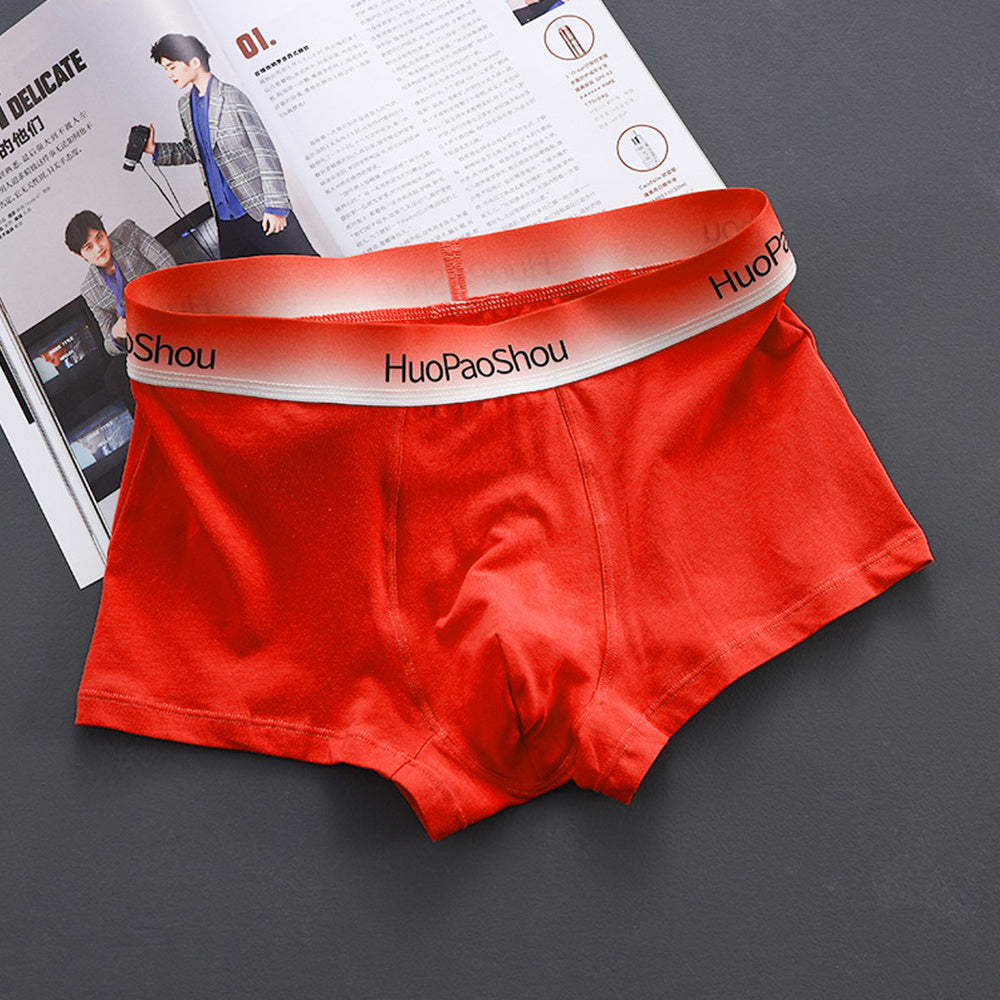 Solid Color Men's Boxer - Men Panties Cotton Underpants Boxers
