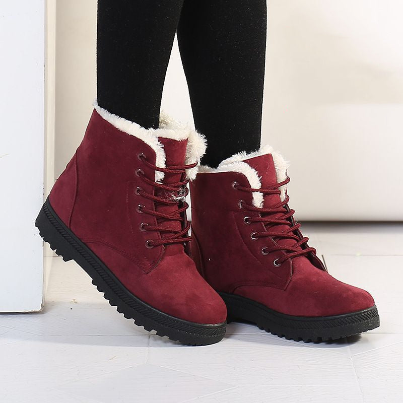 Winter Snow Boots With Warm Plush - Ankle Boots For Women Shoes