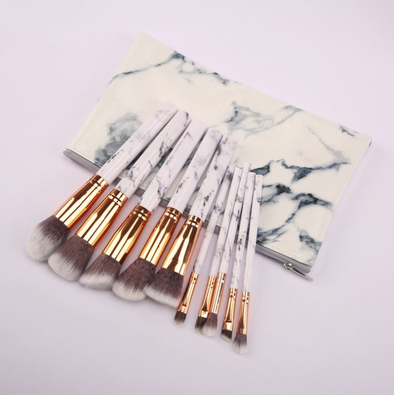 10 Marble Makeup Brush Sets - Beauty Tools, Blush, Eye shadow, Face modification
