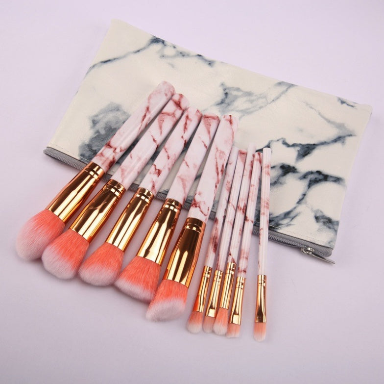 10 Marble Makeup Brush Sets - Beauty Tools, Blush, Eye shadow, Face modification