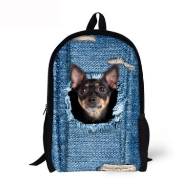 Cat Backpack - Cute 3D Animal Denim Backpacks for Children