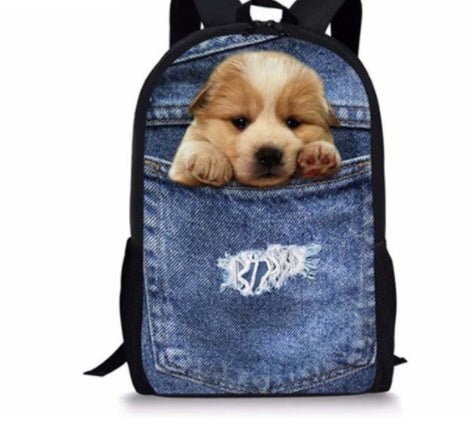 Cat Backpack - Cute 3D Animal Denim Backpacks for Children