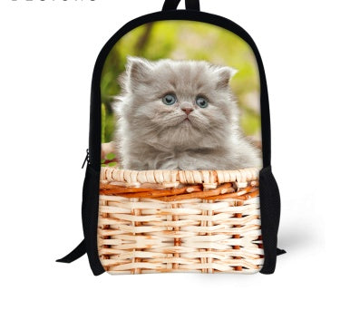 Cat Backpack - Cute 3D Animal Denim Backpacks for Children