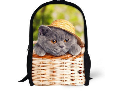 Cat Backpack - Cute 3D Animal Denim Backpacks for Children