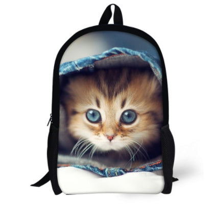 Cat Backpack - Cute 3D Animal Denim Backpacks for Children