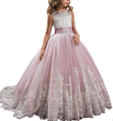 Flowy Children's Lace Ball Wedding Dress
