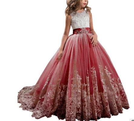 Flowy Children's Lace Ball Wedding Dress