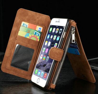 Iphone6s Plus Multi-function Wallet - Two-in-one Zipper Phone Protection Leather Case