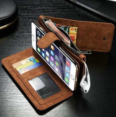 Iphone6s Plus Multi-function Wallet - Two-in-one Zipper Phone Protection Leather Case