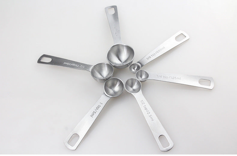 Stainless Steel Kitchen Measuring Spoons Set – 6-Piece Precision Seasoning Tools! - JumoShop