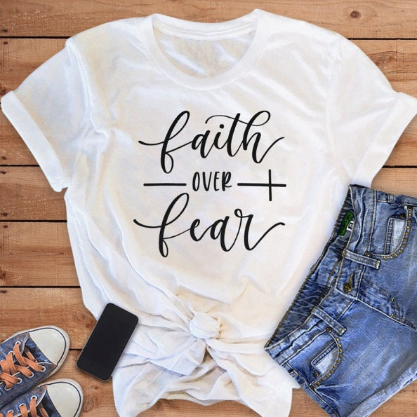 "Faith Over Fear" Christian T-Shirt - Women Faith Shirt